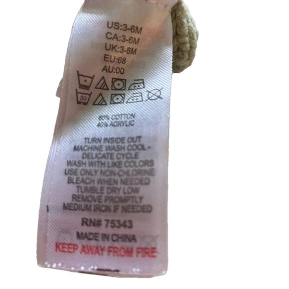 Baby Girl knit Beanie Hat 3-6M Light Green - Picture 3 of 3